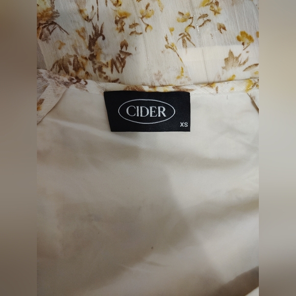 Cider Gold Yellow Pleated Tiered Sundress Size XS - Picture 4 of 4